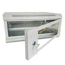 Шафа настінна GEAR 4U 19" 600x600x240 мм, + полиця 19", grey (GWMSN-4U-600-600G) - мініатюра 5