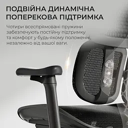 Ігрове крісло Sihoo DORO S100 Mesh Black (S100-M301) - мініатюра 7