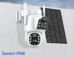 Вулична WiFi IPкамера Besder D20 з 2 лінзами сонячна панель зарядки акумулятор 7800мАг PIR сенсор руху - мініатюра 8