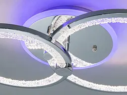 Стильна стельова LED-люстра для спальні Diasha 8180/2HR, хром, 55 W, 33×53 см, підсвітка - мініатюра 6