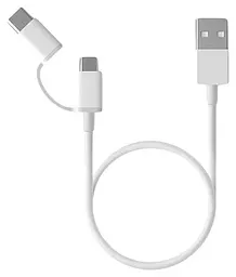 Кабель ZMI AL501, 2-в-1 USB to Micro і Type-C білий