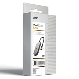 Хаб USB-C ArmorStandart Angle Type-C to HD4K+LAN+PD+2USB+TF/SDcard Grey (ARM86022) - мініатюра 2