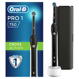 Електрична зубна щітка Oral-B Pro 750 D16.513.1UX типу 3756, з чохлом для зберігання, чорний - мініатюра 3