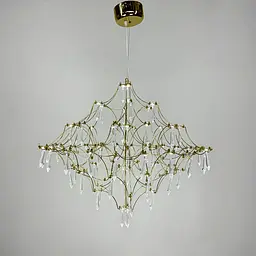 Невесомая золотая Led люстра d80 см Ст. MJ 156-800 Titanium | Line F - миниатюра 2
