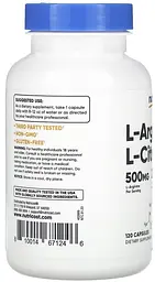 Амінокислоти L-аргінін і L-цитрулін, 120 капсул, Nutricost - мініатюра 3