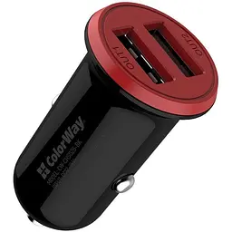 Автомобільний зарядний пристрій ColorWay Auto ID 3.4A 17W Red-black (CW-CHA026-BK) - мініатюра 2