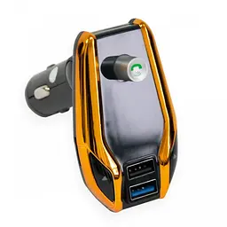 FM модулятор в машину трансмітер золотистий X8 Plus Bluetooth 2 USB AUX