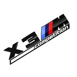 Емблема напис X3M Competition для BMW срібляста пластик (на скотчі)