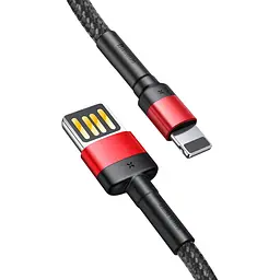 Кабель Baseus Cafule Lightning Special Edition 2.4A (1m) red/black (CALKLF-G91) - мініатюра 2