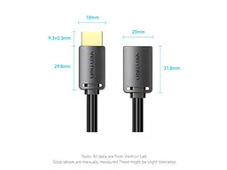 Кабель Vention HDMI Cable for Structure Cabling Engineering HDMI v2.0 8м Black (AAMBK) - мініатюра 2