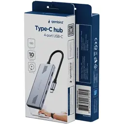 Концентратор Gembird USB-C 4-in-1 4xUSB-C 3.2 silver (UHB-CM-U310-C4-01) - мініатюра 4