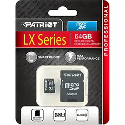 Карта пам'яті Patriot LX microSDHC 64GB UHS-I Class 10 + SD адаптер (PSF64GMCSDXC10) [113849] - мініатюра 4