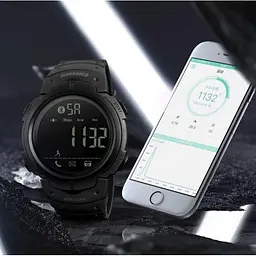 Спортивний смарт годинник Skmei 1301 Шагомер Bluetooth удароміцні Чорні - мініатюра 2