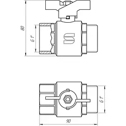 Кран кульовий прямий Selba 1″ ЗВ ЖБ SL1508 - мініатюра 4