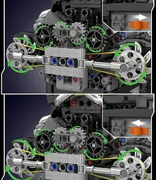 Конструктор двигун Mould King PAGANI Turbocharged V12 Engine моторозований для дітей та дорослих 761 деталей - мініатюра 6