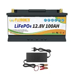 Літій-залізо-фосфатний акумулятор FLLYPOWER 12.8V 100Ah 1280Wh LiFePO4 - мініатюра 2