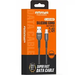 Дата кабель Amaya M30 USB to MicroUSB 2.4A (1m) Black - мініатюра 2