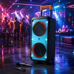 Портативна акустика ZXX-1095 80 Вт / Колонка 2х8дюйма Bluetooth / USB / TF / AUX, FM, LED / Переносна музична колонка з мікрофоном для караоке - мініатюра 3