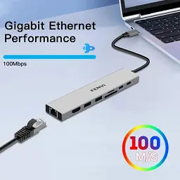 Док-станція Fenvi F-C801H концентратор USB - C Hub 8в1 HDMI USB 3.0 RJ45 CardReader PD (19130) - мініатюра 5