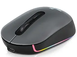 Миша REAL-EL RM-470W Rechargeable Wireless, чорний, бездротова, Type-C, BT, RGB, оптична, 2400 dpi, 3 кнопки