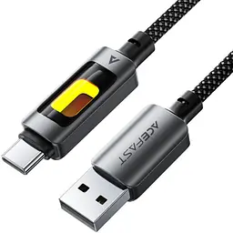Кабель Acefast C21-04 - USB 2.0 AM - Type-C M 1.2 м 60W aluminum alloy color indicator Чорний
