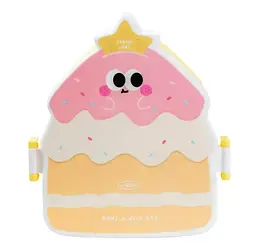 Ланч-бокс дитячий зі столовими приборами Cake 20х18х8 см, лимонний TS Kitchen HP12271Y