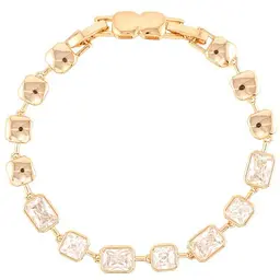 Браслет XUPING Позолота 18K «Доріжка фіанітів» довжина з замком 16,18см х 6мм (251979)