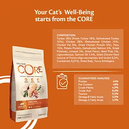 Сухий корм для дорослих котів Wellness CORE Adult Original з індичкою та куркою - мініатюра 4