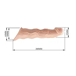 Насадка на пеніс Pretty Love Extension Penis Sleeve Blocks, 28 см (тілесний) - мініатюра 6