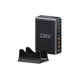 Зарядний пристрій Essager 4xUSB-C + 4xUSB 320W GaN (EZC320W-QJB0G-Z) - мініатюра 2