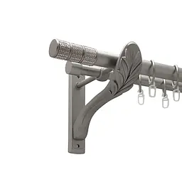 Карниз Orvit Діанела металевий дворядний ретро гладка труба кільце металеве Сатин 25\19 мм 160 см (00-00011279)