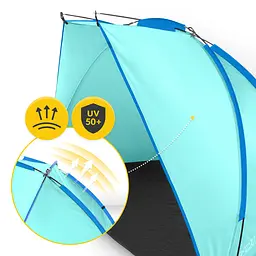 Намет пляжний 4FIZJO 200 x 115 см Sky Blue (P-5905973405188) - мініатюра 2