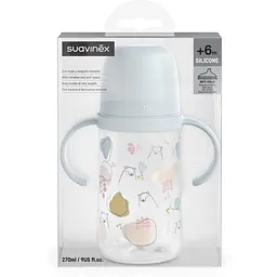 Чашка з силіконовим носиком Suavinex Bear family 270 мл +6 місяців блакитна (308677) - мініатюра 5
