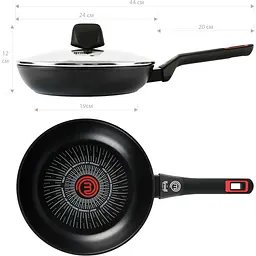 Сковорода Krauff MasterChef алюмінієва з кришкою Ø24 см (25-45-293) - мініатюра 10