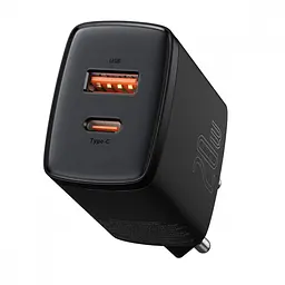 МЗП Baseus Compact Quick Charger 20W QC+PD (1USB-A/1C) (CCXJ-B) Black - мініатюра 2