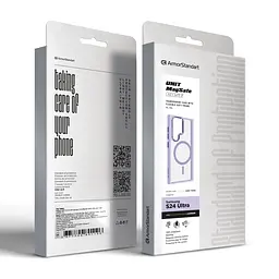 Чехол Samsung Galaxy S24 Ultra 5G (SM-S928), Unit MagSafe, фиолетовый, прозрачный, магсейф, противоударный, магнитный, панель-накладка с поддержкой MagSafe, с поддержкой беспроводной зарядки, TPU+PC, защита всего корпуса, ударопрочный - мініатюра 6