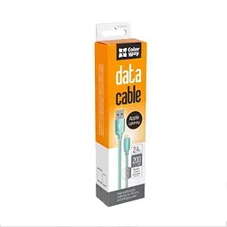 Кабель USB AM - Lightning, 2 м, світло-зелений, ColorWay, 2.4A (CW-CBUL007-MT)