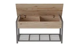 Банкетка з ящиком Ferrum-decor Дрейк 1 550x1000x400 метал Сірий ДСП Дуб Сан-Марино 16 мм (FRD-103060) - мініатюра 2