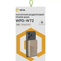 Павербанк ATRIA Magnetic Black 10 000 mAh / 15 Вт (WPD-W72G) - мініатюра 7
