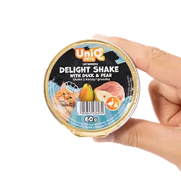 Кремовий вологий корм для кішок UNIQ PETS CAT WET FOOD DELIGHT SHAKE з качкою та грушею, 60 г - мініатюра 9