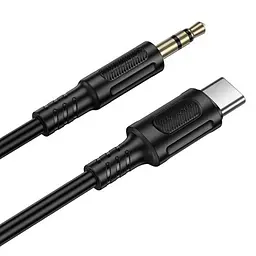 Аудіо кабель Aux Borofone BL25B Nice (Type-C to AUX 3.5mm) (1m) Black - мініатюра 2