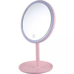 Дзеркало WS з LED підсвічуванням кругле W8 Pink (kz174) - мініатюра 2
