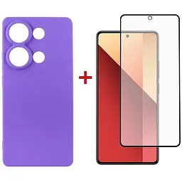 Чохол до мобільного телефона Dengos Kit for Xiaomi Redmi Note 13 Pro 4G case + glass (Purple) (DG-KM-64)