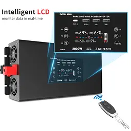 Інвертор перетворювач напруги DATOUBOSS 24-230v 2000/4000W чистий синус - мініатюра 3
