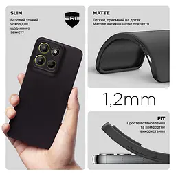 Чехол-накладка для смартфона Motorola G15/G15 Power, противоударный, силиконовый, термополиуретановый (ТПУ), с защитой камеры и корпуса, черный, защита всего корпуса, ArmorStandart (ARM83105) - мініатюра 3