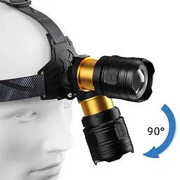 Яскравий налобний ліхтар BL-8076-2-GT100 zoom + microUSB + 2х18650 (4 режими) - мініатюра 6