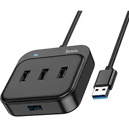 Хаб концентратор Hoco HB31 Easy 4 in 1 (Usb to Usb3.0+Usb2.0x3) 1.2m 6931474784896
