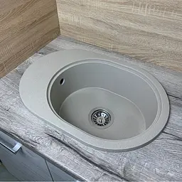 Кухонна мийка Adamant OVALE сахара 610x420x180 мм, з крилом 61 см - мініатюра 3