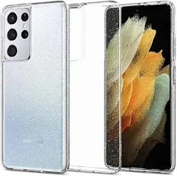 Чохол прозорий протиударний із блискітками Spigen Liquid Crystal Glitter ACS02348 для Samsung Galaxy S21 Ultra (6.8") - мініатюра 2