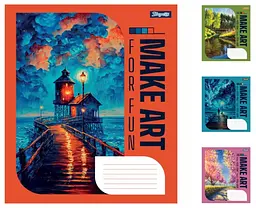 
Зошити учнівські 60 аркушів клітинка 1В Make art, 10 шт. в упаковці